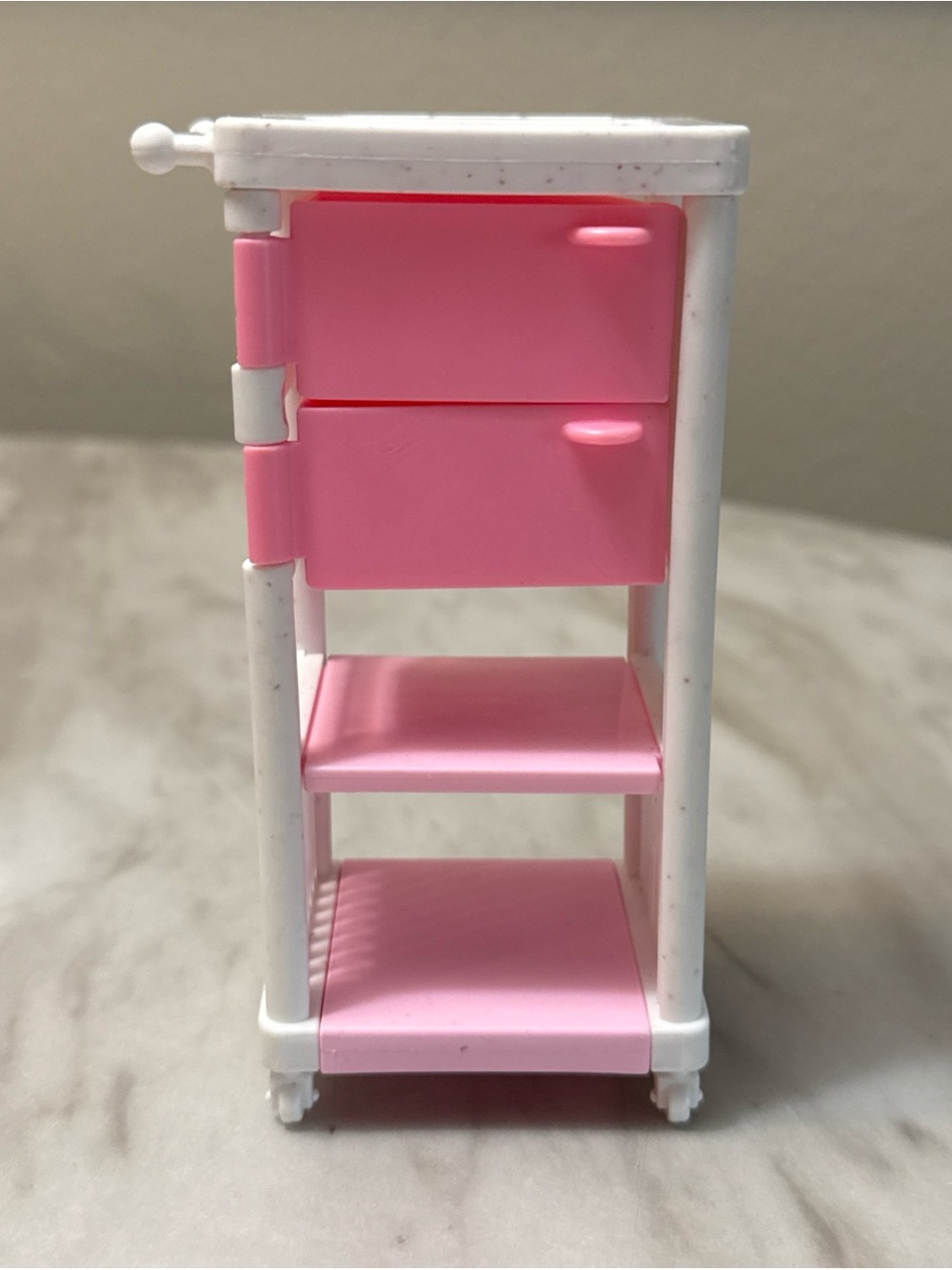 Barbie Love 'N Care Vet Center 1996  Vintage tray on wheels pink/white